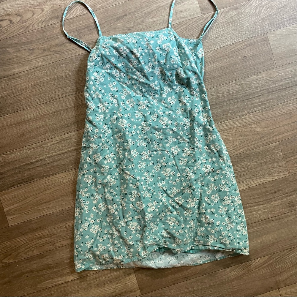 American Eagle Outfitters Floral Teal Dress